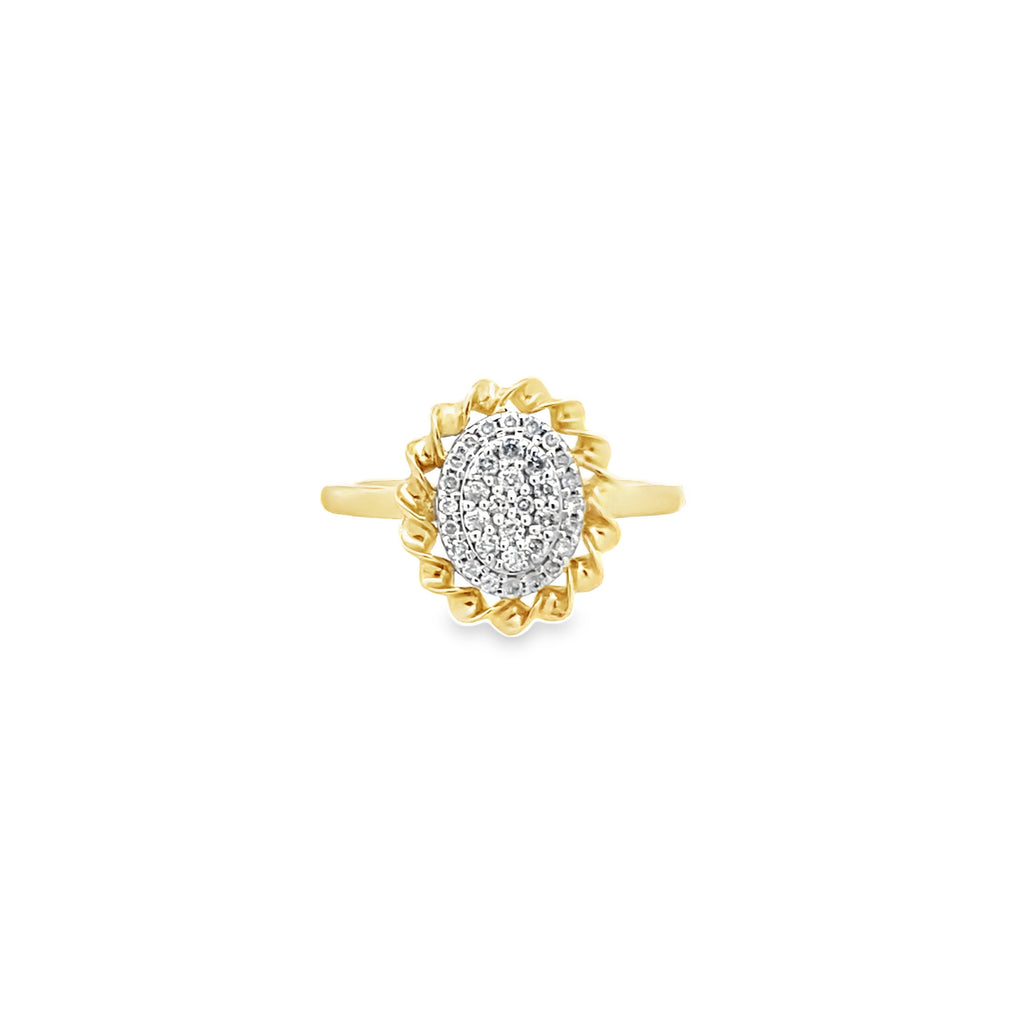 0.25Ctw 10K Yellow Gold Diamond Fashion Ring Size 7 1.8Dwt