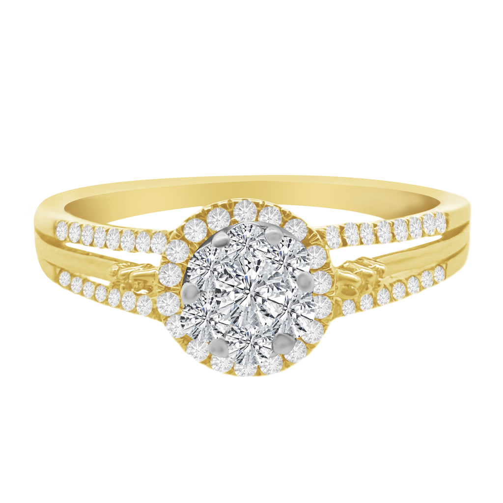 0.26Ctw 10K Yellow Gold Diamond Engagement Ring Size 7 1.5Dwt
