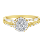 0.26Ctw 10K Yellow Gold Diamond Engagement Ring Size 7 1.5Dwt
