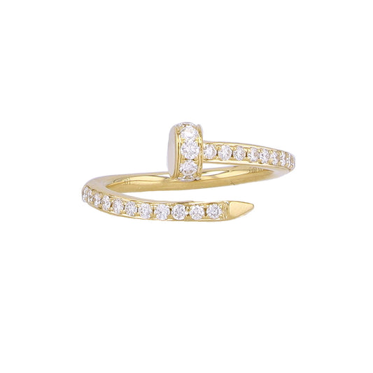 0.59Ctw 14K Yellow Gold Diamond Nail Ring Size 7.5 3.1Dwt