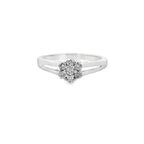 0.25Ct 10K White Gold Diamond Flower Fashion Ring Size 7 1.6Dwt