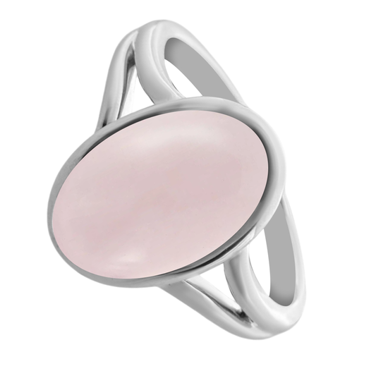 3.02 Rqob 14K White Gold Rose Quartz Ring Size 7 2.6Dwt