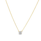 14K Yellow Gold Round Small Cz Pendant Necklace 18In