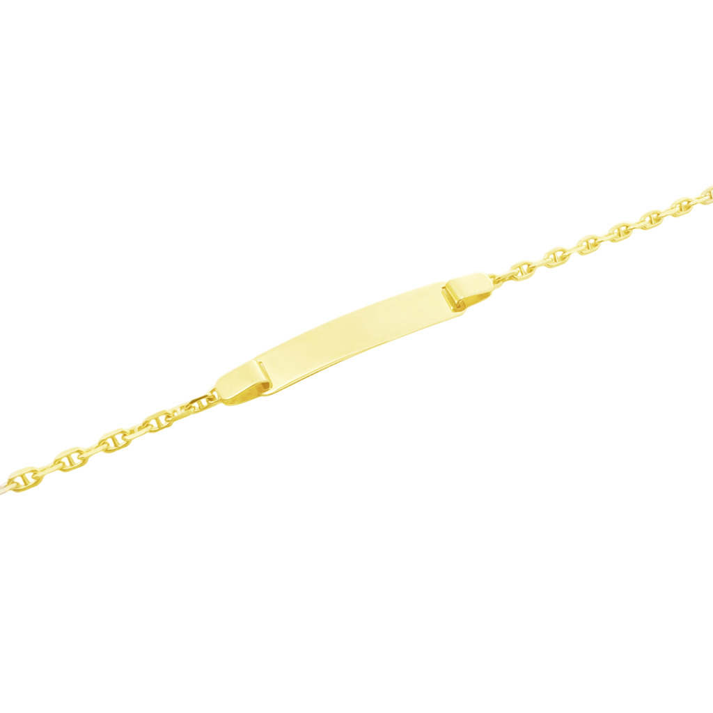 14K Yellow Gold Baby Mariner Id Bracelet 4Mm 5.5In 1.1Dwt