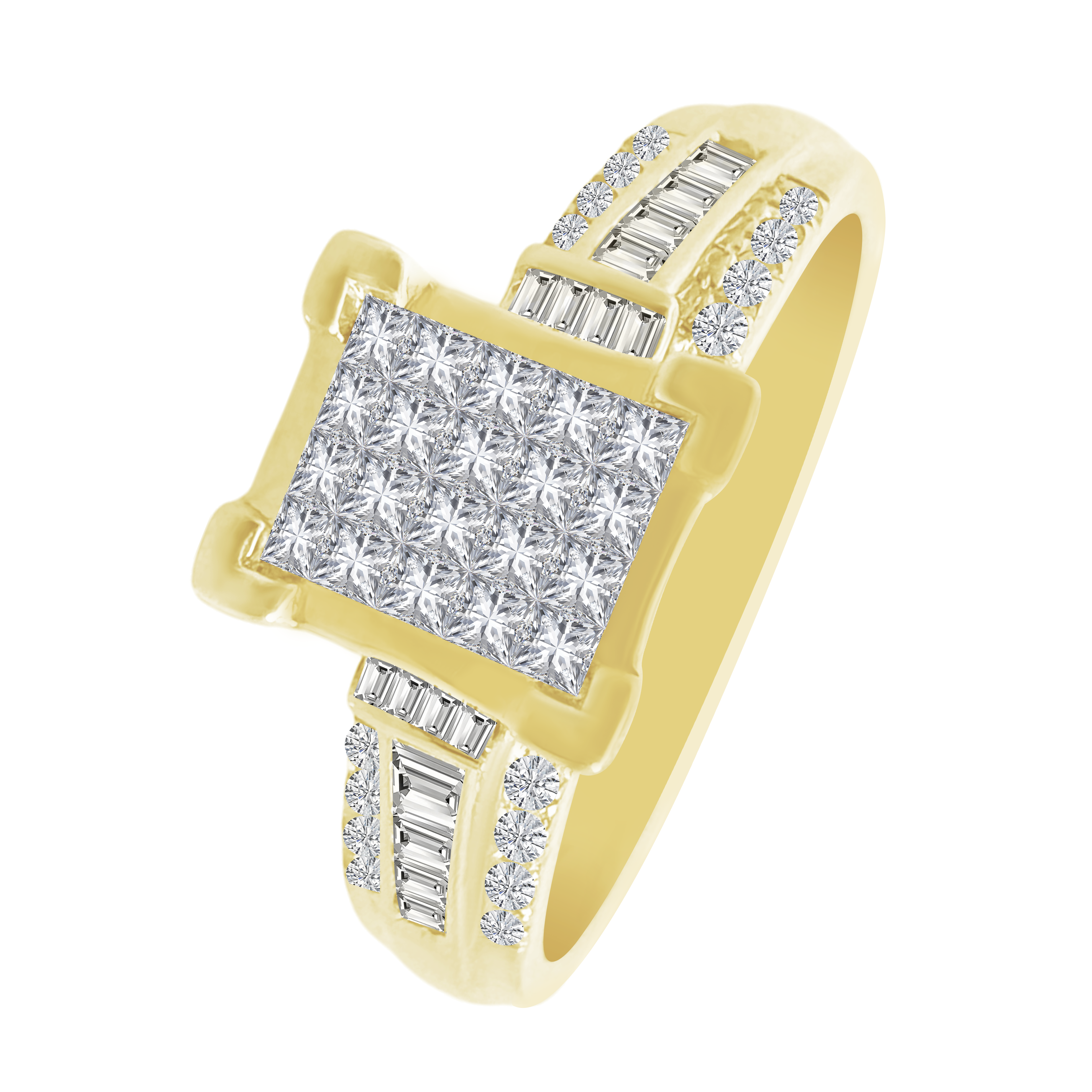 0.50Ctw 10K Yellow Gold Diamond Engagement Ring Size 7 1.9Dwt