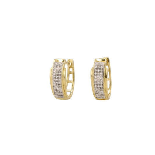 0.25 Ct 10K Yellow Gold Diamond Hoops