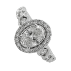 1.00Ct 14K White Gold Diamond Engagement Ring Size 7 2.2Dwt