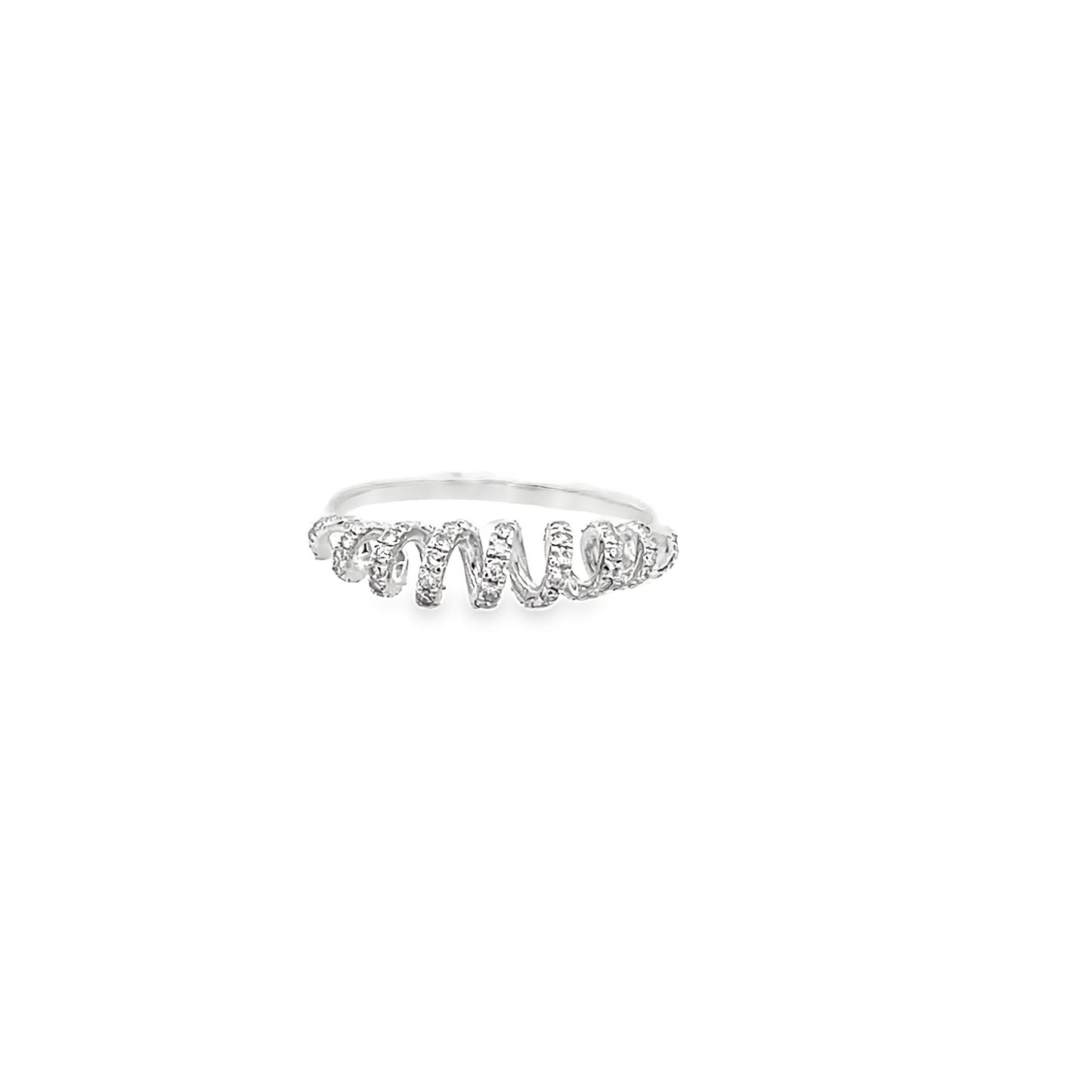 0.25Ctw 14K White Gold Diamond Fashion Ring Size 7 1.2Dwt
