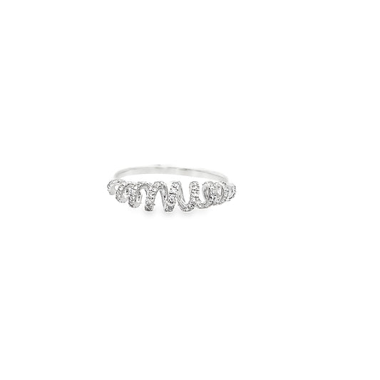 0.25Ctw 14K White Gold Diamond Fashion Ring Size 7 1.2Dwt