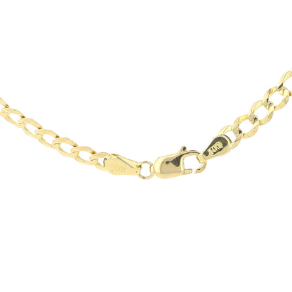 14K Yellow Gold Italian Curb Link Chain 4Mm 24.5In 6.5Dwt