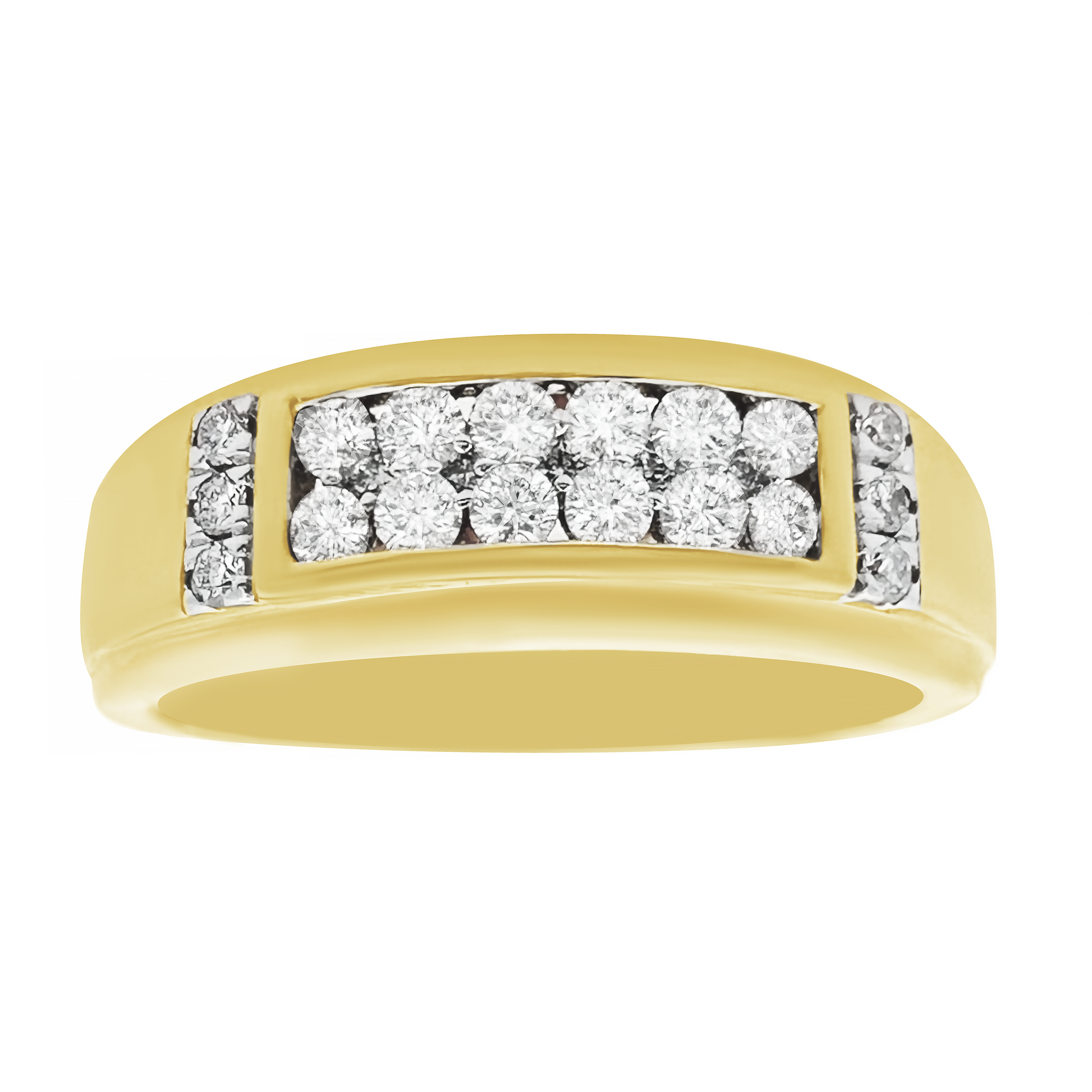 0.55Ctw 10K Yellow Gold Diamond Wedding Band Size 10 3.1Dwt