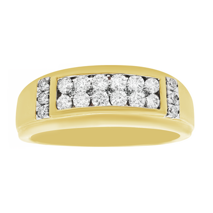 0.55Ctw 10K Yellow Gold Diamond Wedding Band Size 10 3.1Dwt