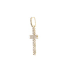 0.10Ctw 10K Yellow Gold Diamond Cross Pendant 0.9Dwt