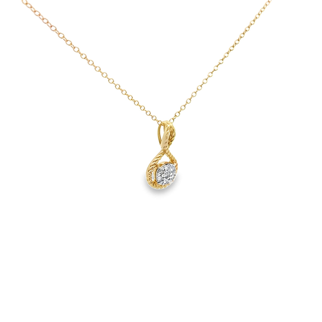 0.16Ctw14k Yellow Gold Diamond Pendant Necklace 18In 1.5Dwt