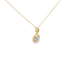 0.16Ctw14k Yellow Gold Diamond Pendant Necklace 18In 1.5Dwt