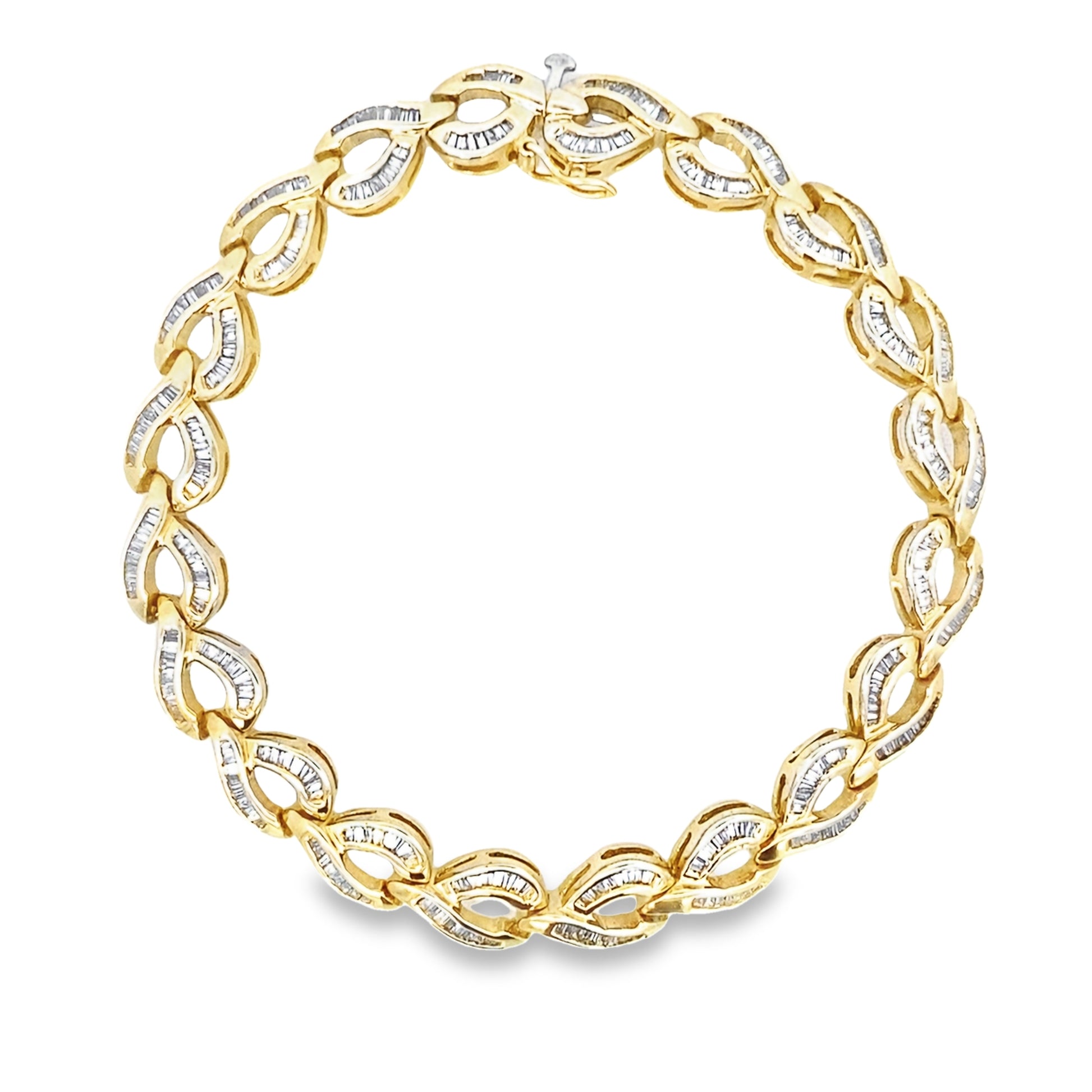 14K Yellow Gold Ladies Diamond Bracelet 7.5In 11.6Dwt