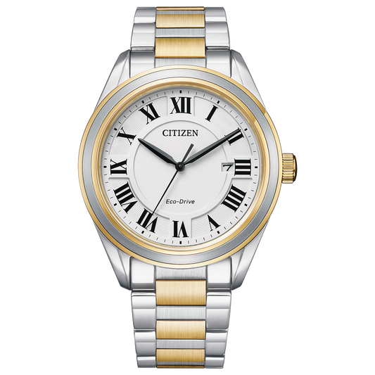 Citizen Arezzo Eco Drive Mens Watch (Aw1694-50A) Two Tone Wh