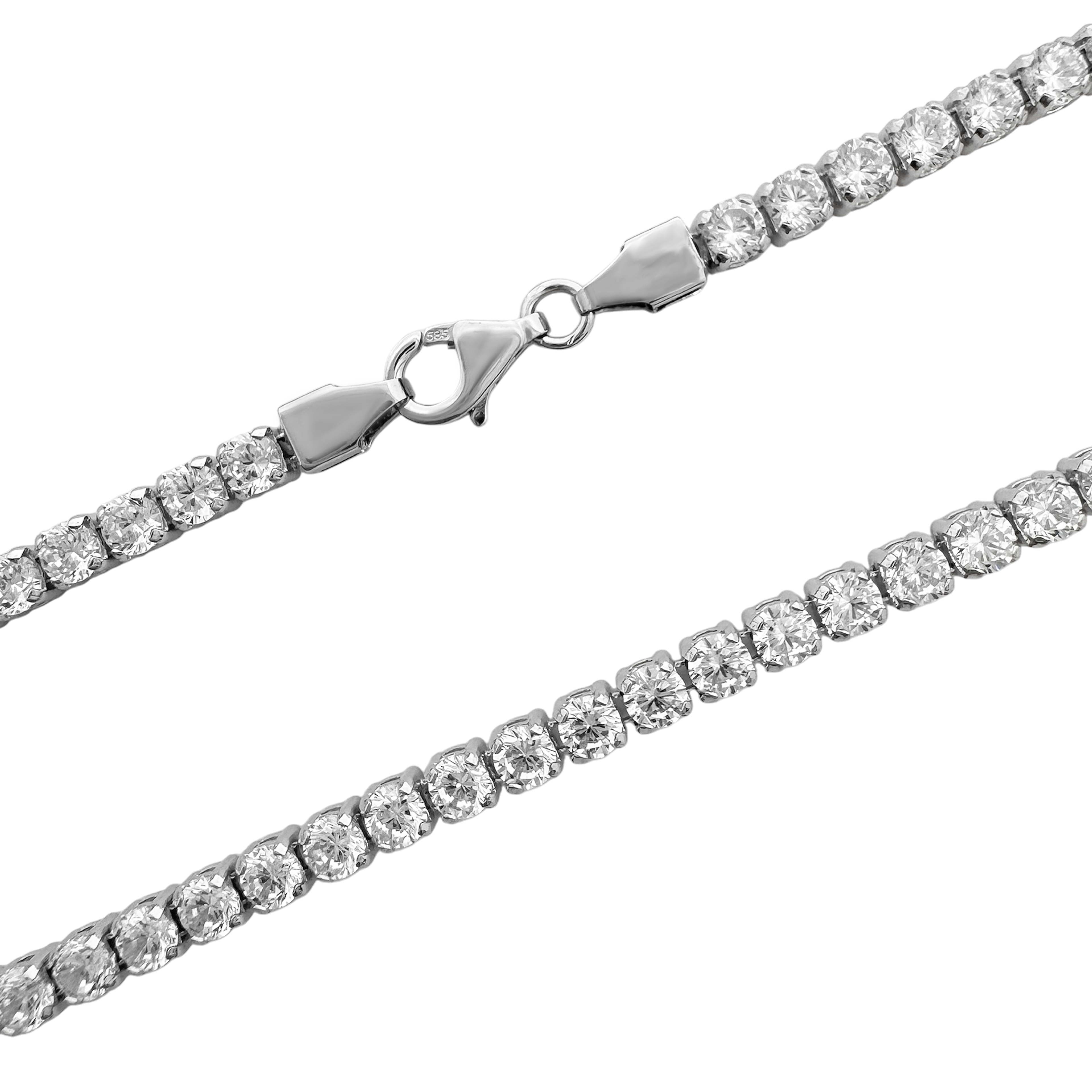 14K White Gold Cz Tennis Bracelet 7.5In 3.4Dwt