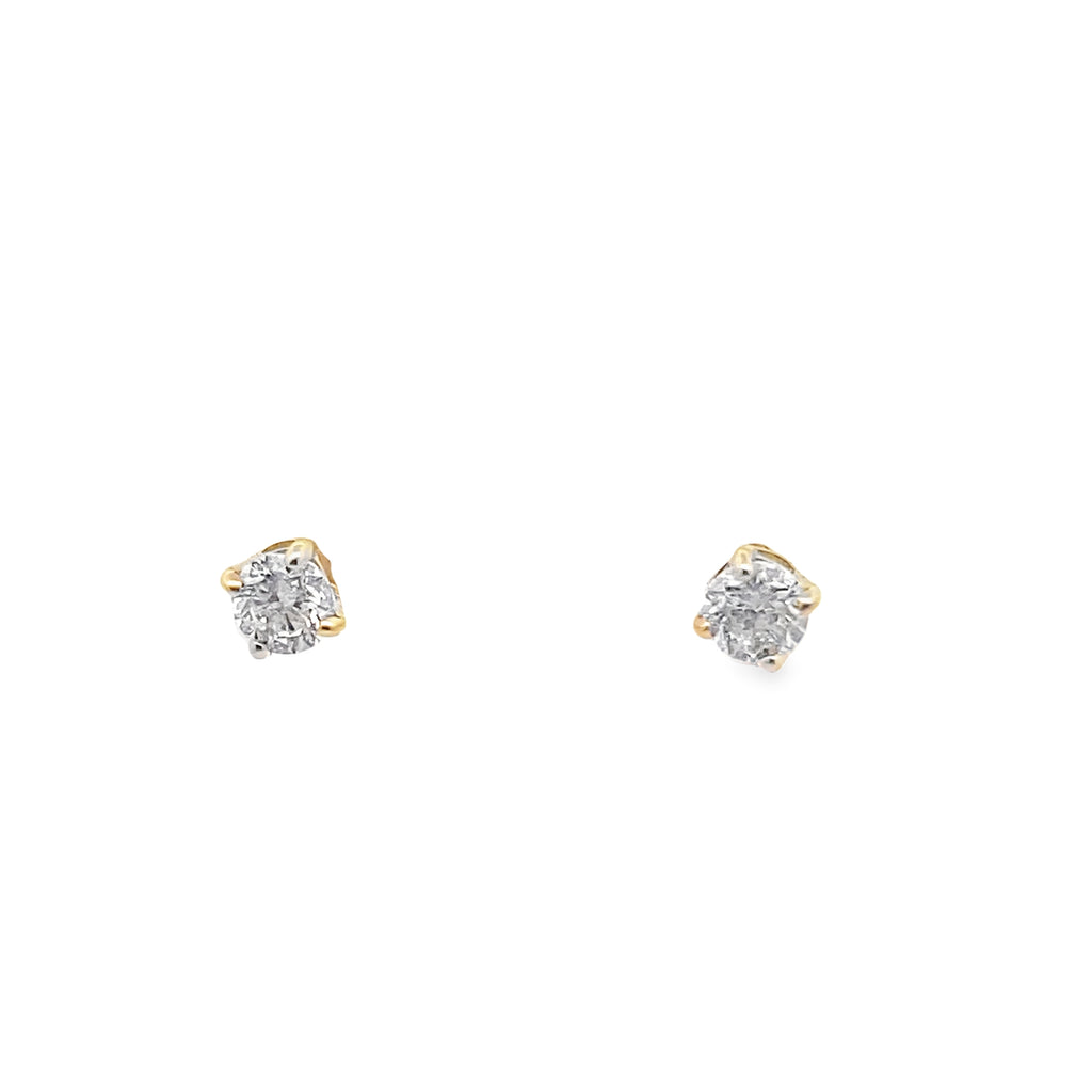0.50Ct 14K Yellow Gold  Diamond Solitaire Stud Earrings

F
