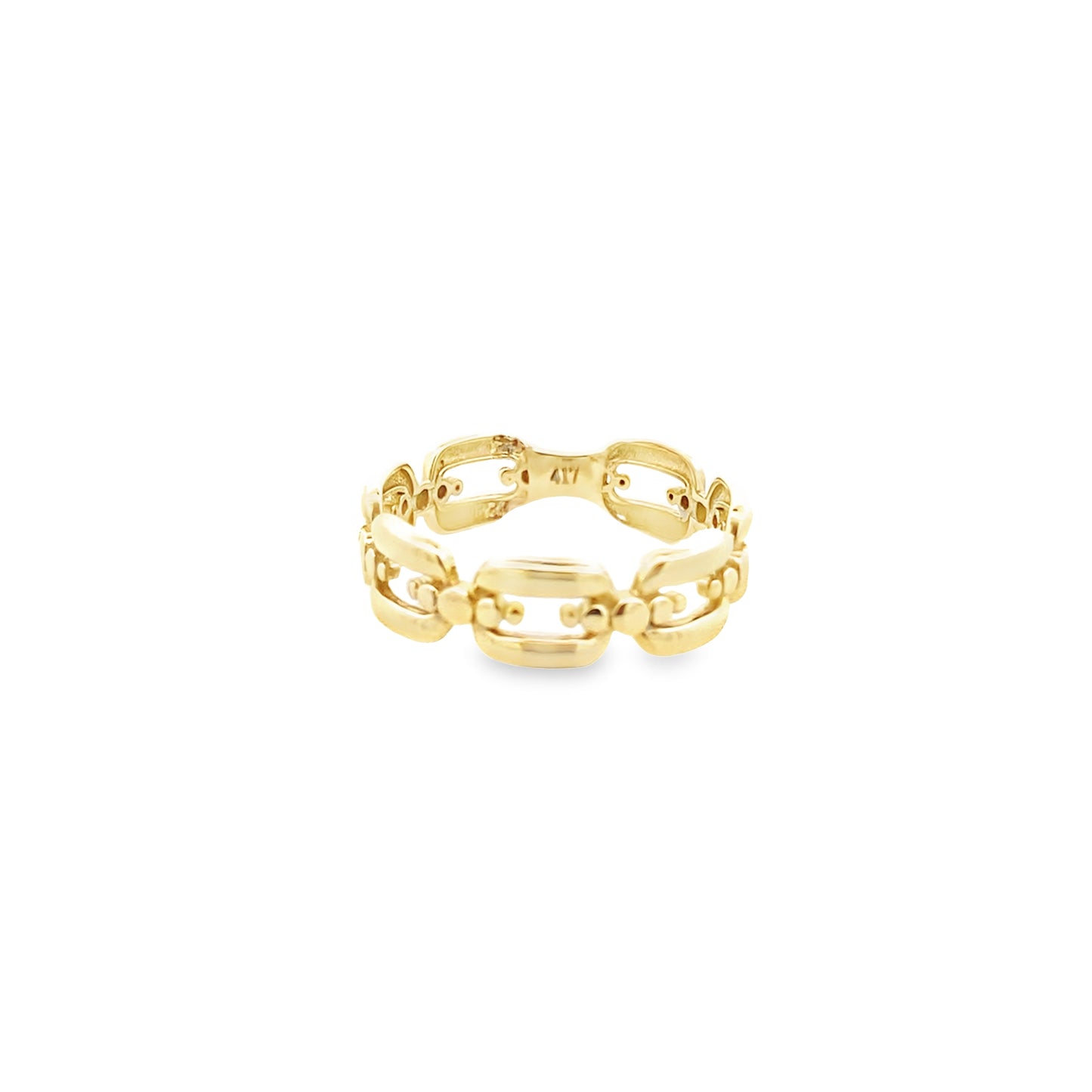 10K Yellow Gold Ladies Link Fashion Ring Size 7 0.8Dwt