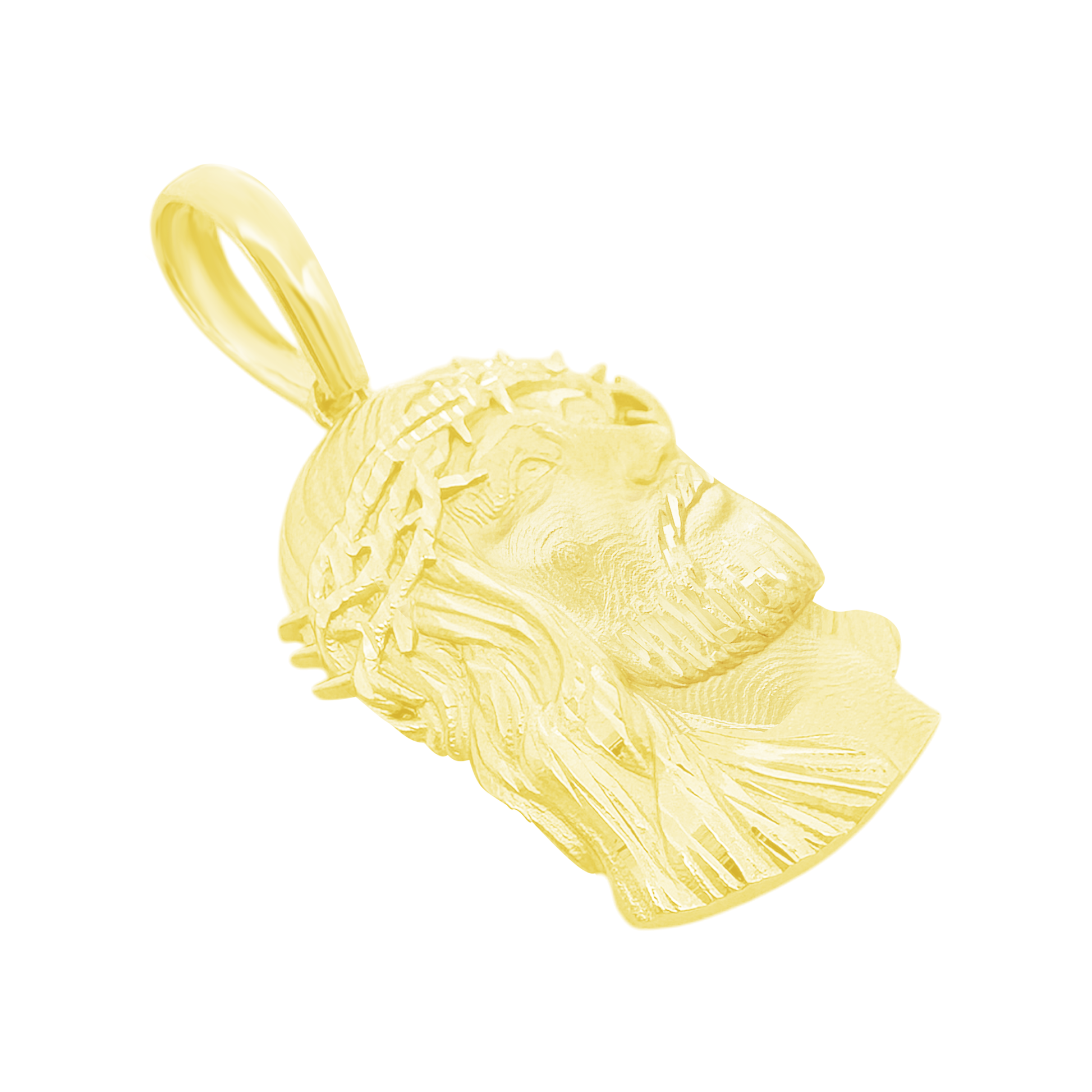 14K Yellow Gold Jesus Face Pendant 3.1Dwt