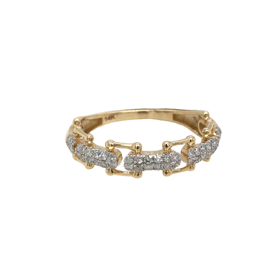 (Uj2)0.25Ctw 14K Yellow Gold Diamond Fashion Ring Size 7 1.3