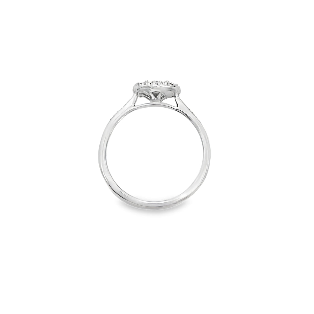 0.25Ct 14K White Gold Diamond Engagement Ring Size 7 1.5Dwt