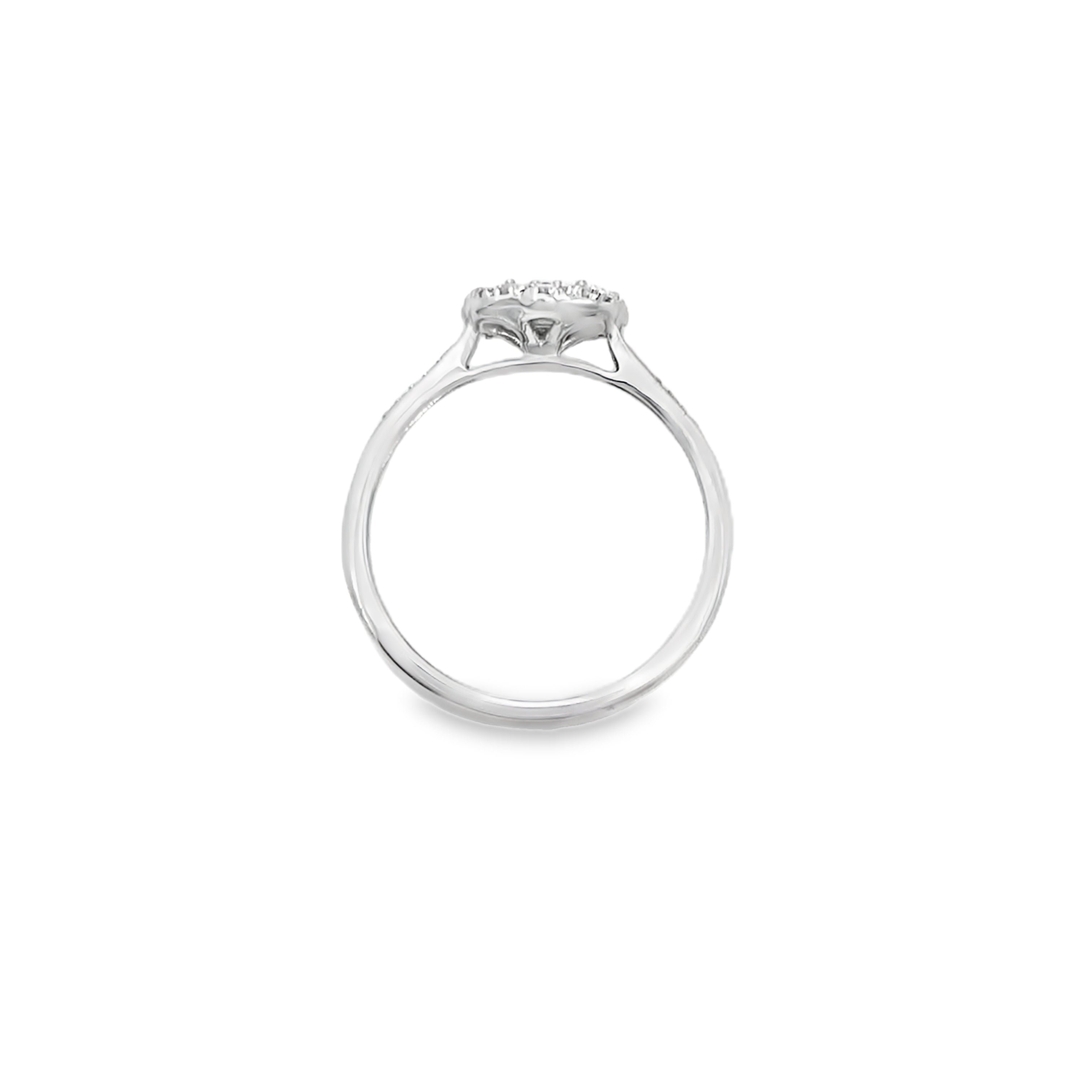 0.25Ct 14K White Gold Diamond Engagement Ring Size 7 1.5Dwt