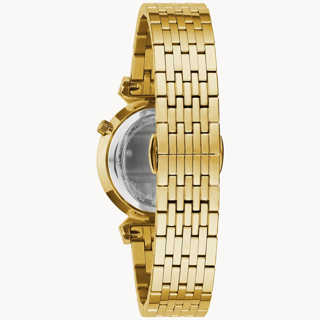 Bulova Ladies Regatta Watch (97L161) Gold Tone White Dial