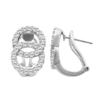 14K White Gold Omega Diamonds Earrings 3.8Dwt