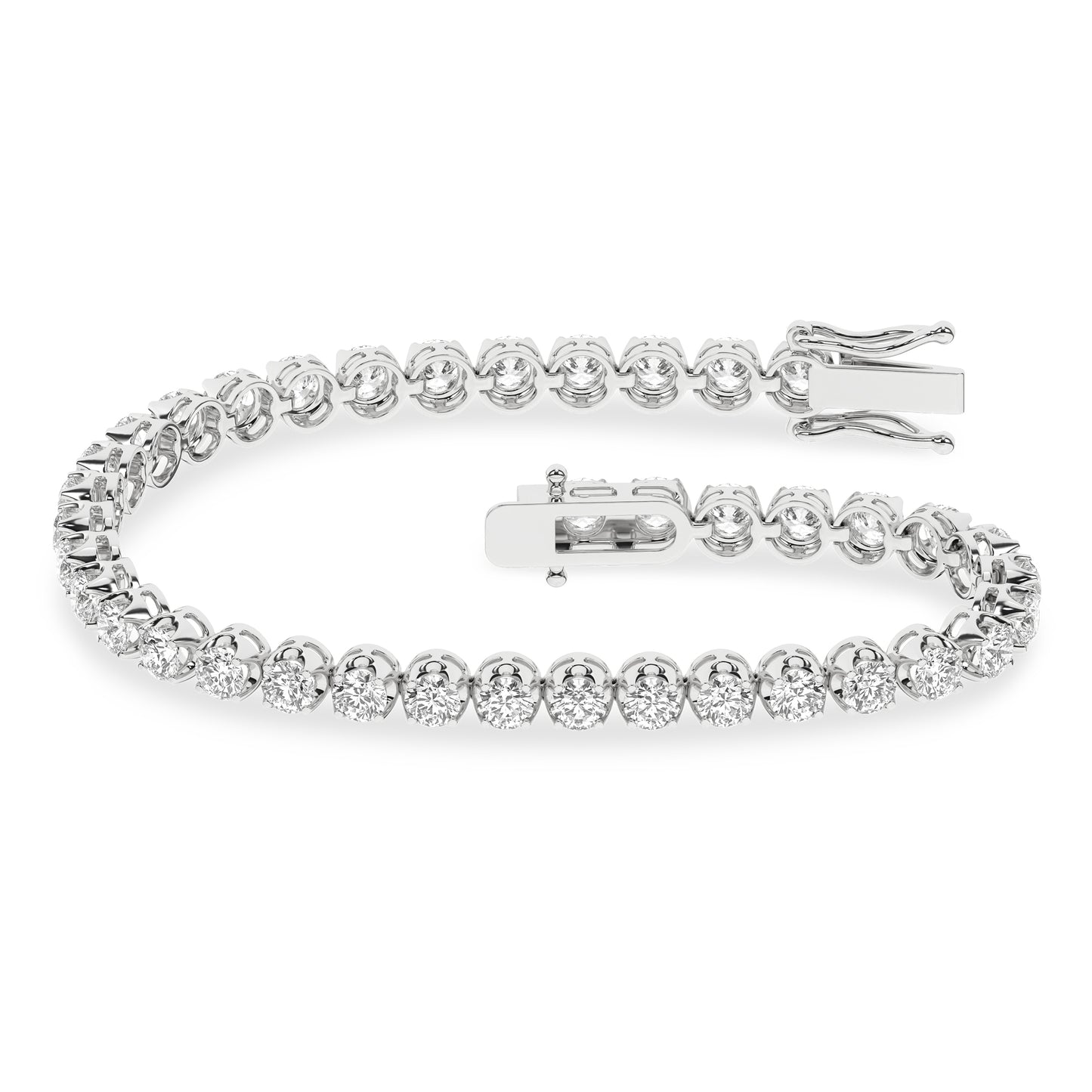 5.00Ctw 14K White Gold Lab Grown Diamond Tennis Bracelet 7In  IGI Certified
