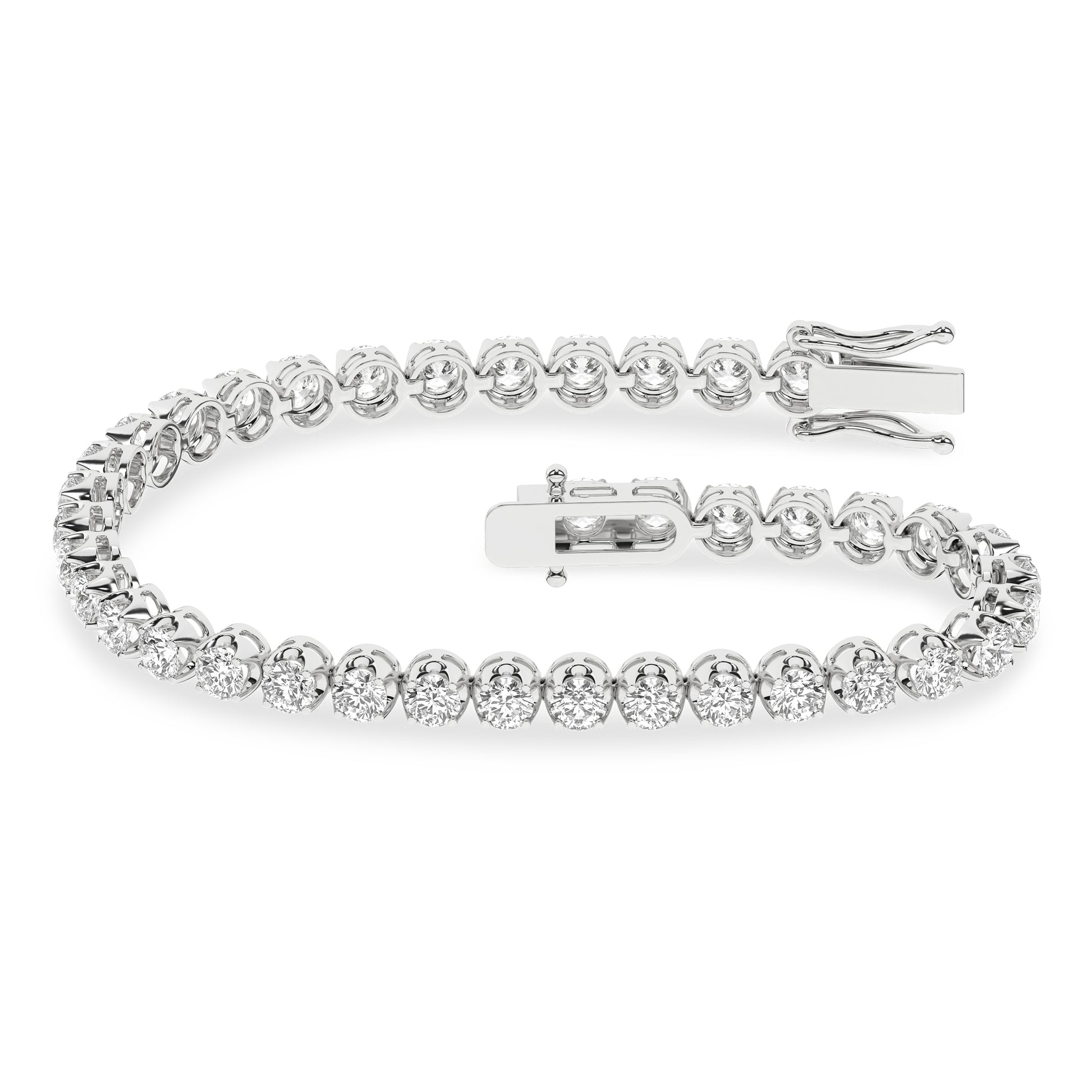 5.00Ctw 14K White Gold Lab Grown Diamond Tennis Bracelet 7In  IGI Certified