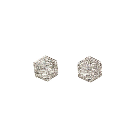 (Uj2)0.42Ctw 14K White Gold Diamond Stud Earrings