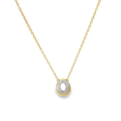0.16Ctw 14K Yellow Gold Diamond Necklace 18In 1.2Dwt