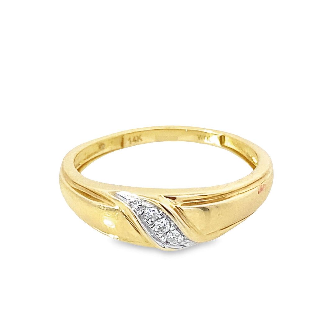 0.20Ctw 14K Yellow Gold Diamond Trio Wedding Set Size 7&10 5