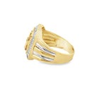 10K Two Tone Gold Cz Caridad Del Cobre Mens Ring Size 11 5.3Dtw
