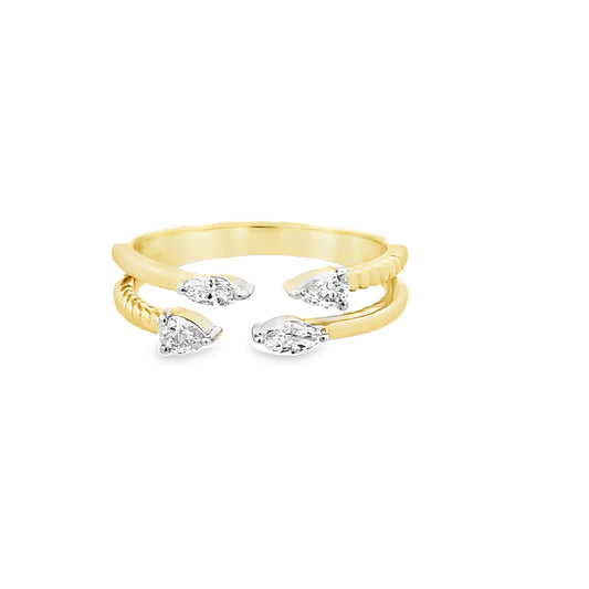 0.33Ctw 14K Yellow Gold Diamond Fashion Ring Size 7 2.0Dwt