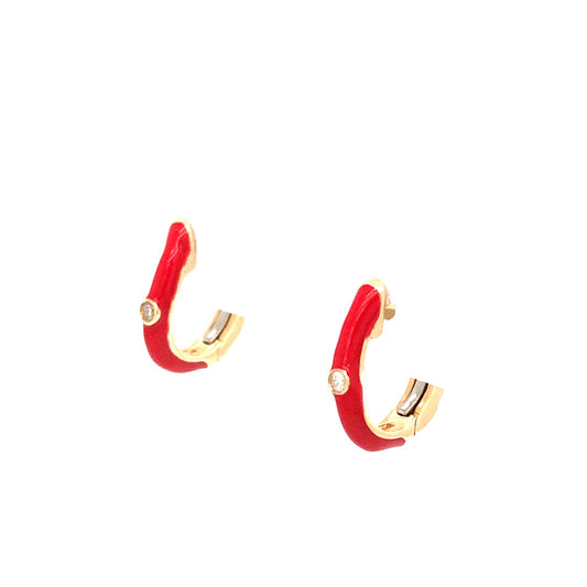 0.02CTW 14K Yellow Gold Small Hoop Earrings 0.9Dwt