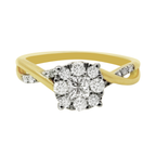0.30Ctw 10K Yellow Gold Diamond Engagement Rings Size 7 1.6Dwt