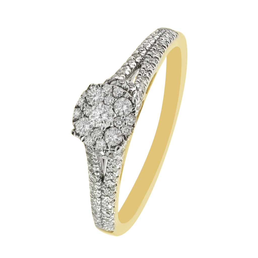 0.27Ct 14K Yellow Gold Diamond Engagement Rings Size 7 1.3Dwt