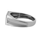 0.15Ct 10K White Gold Mens Diamond Square Fashion Rings Size 10 3.9Dwt