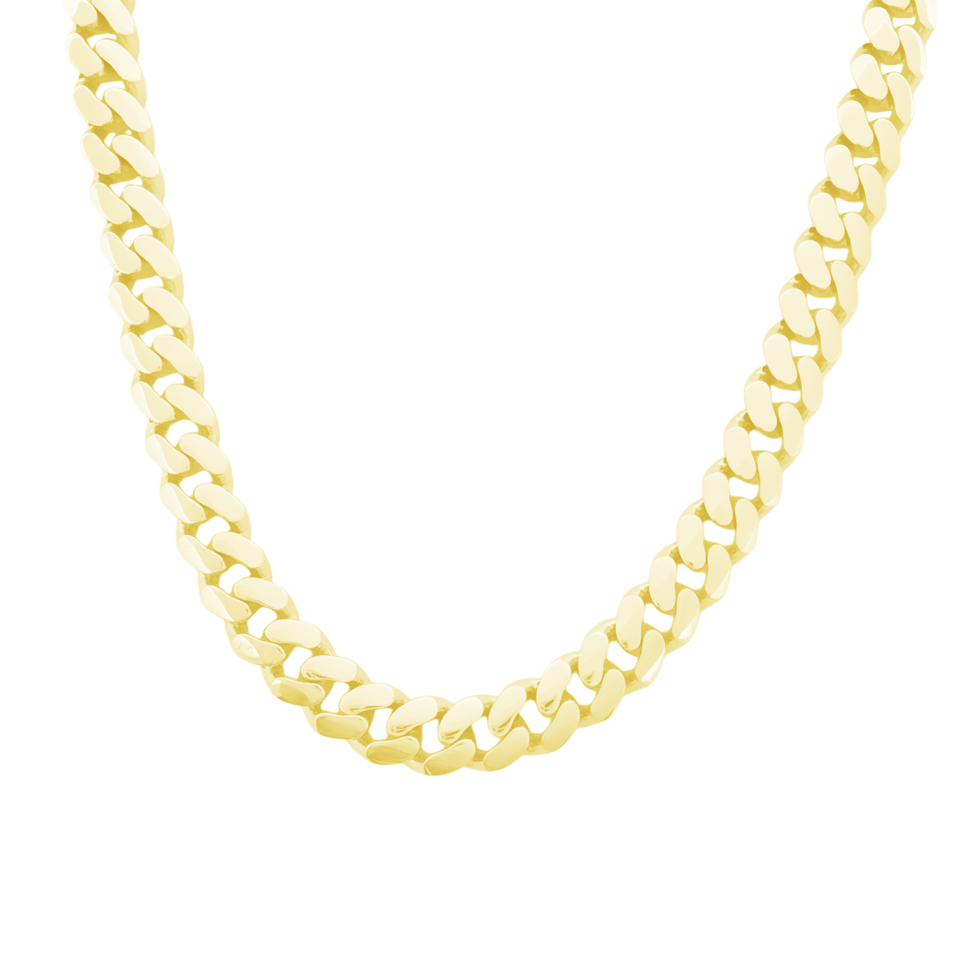 10K Yellow Gold Cz Clasp Hollow Cuban Link Chain 18In 13.8Dwt