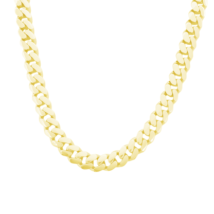 10K Yellow Gold Cz Clasp Hollow Cuban Link Chain 18In 13.8Dwt