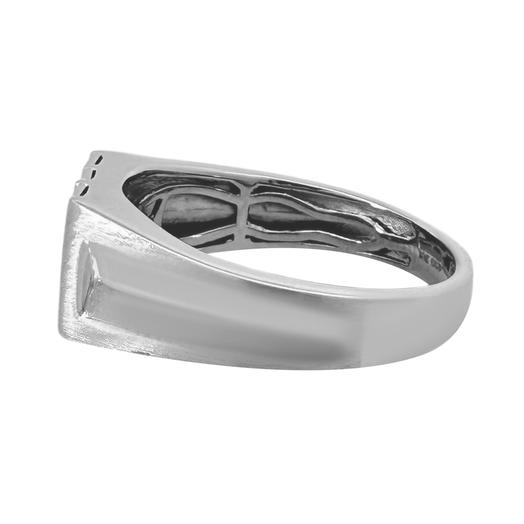 0.20Ct White  Gold  Mens Diamond Fashion Rings Size 10 3.2Dwt