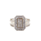 1.00Ctw 10K Yellow Gold Diamond Fashion Ring Size 7 2.3Dwt