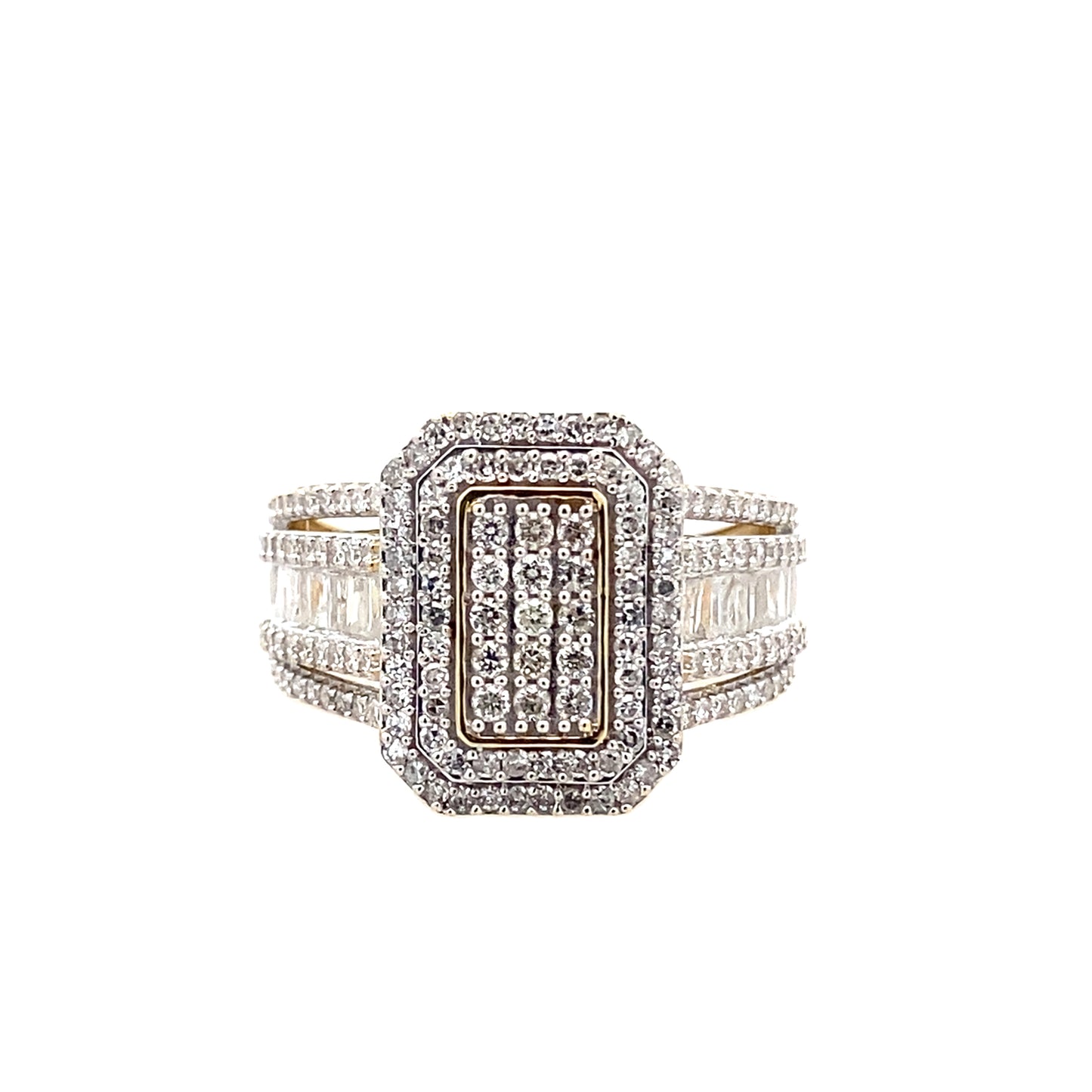1.00Ctw 10K Yellow Gold Diamond Fashion Ring Size 7 2.3Dwt