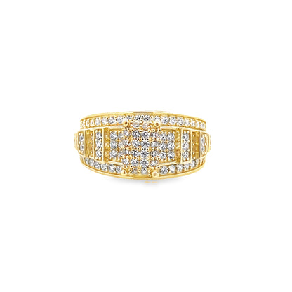 10K Yellow Gold Cz Lds Fashion Ring Size 7.5 3.6Dwt