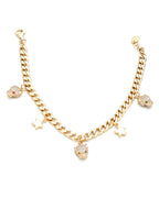 14K Yellow Gold Ladies Panther Head Curb Link Charm Bracelet 8In 5.5Dwt