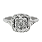 0.33Ctw 10K White  Gold Diamond Engagement Rings Size 7 1.7Dwt