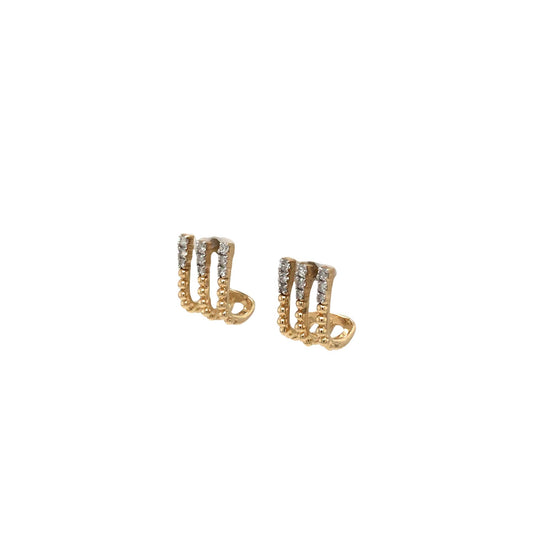 0.25Ctw 14K Yellow Gold Diamond Stud Earrings 2.0Dwt